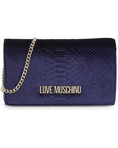 Бархатная сумка через плечо с тиснением Love Moschino