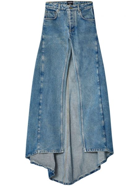 Asymmetrisk denimnederdel Jean Paul Gaultier blå