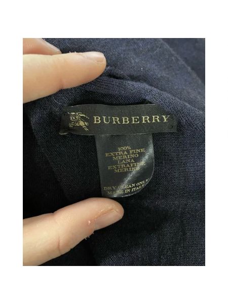 Bufanda de lana retro Burberry Vintage azul