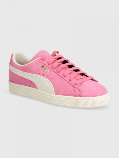 Różowe sneakersy zamszowe Puma Suede
