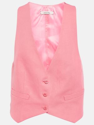 Bavlněná lněná vesta Dorothee Schumacher - růžová