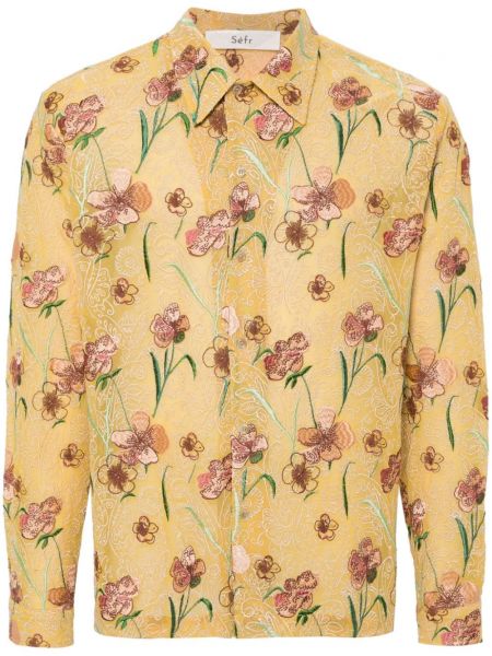 Koszula w kwiatki Séfr żółta