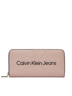 Πορτοφόλι με φερμουάρ Calvin Klein Jeans ροζ