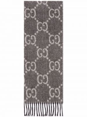 Sciarpa in tessuto jacquard Gucci grigio