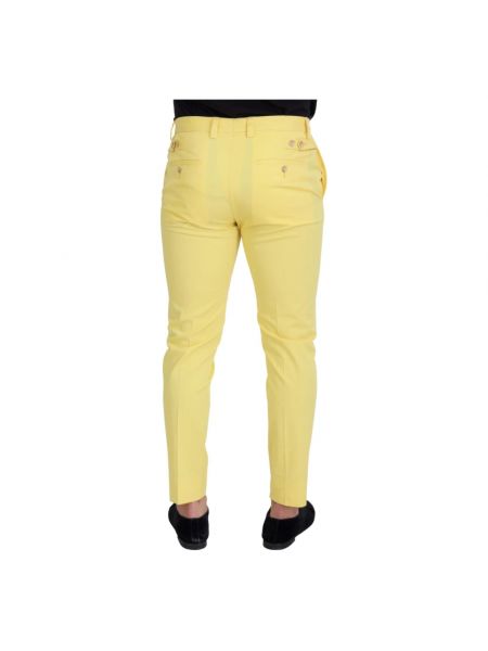 Pantalones chinos slim fit de algodón Dolce & Gabbana amarillo