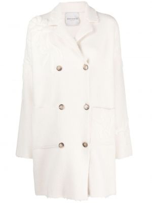 Kabát s výšivkou Ermanno Firenze bílý