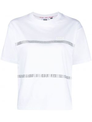 T-shirt con cristalli Gcds bianco