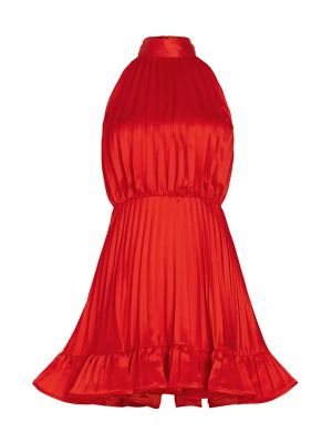 Плиссированное платье мини Amur красное