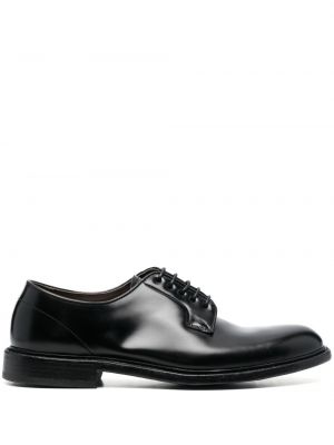 Pantofi oxford cu șireturi din piele din dantelă Cenere Gb negru