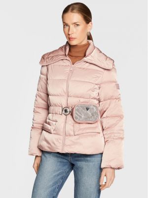 Pernata jakna Guess ružičasta