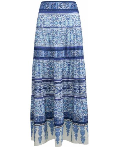 Modré midi sukně bavlněné Johanna Ortiz