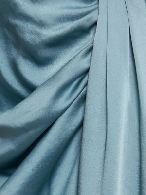 Drapovaný saténová minisukňa Jonathan Simkhai modrá