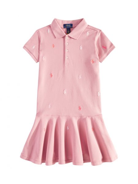 Puuvilla poolo mekko tytöille Polo Ralph Lauren Kids pinkki