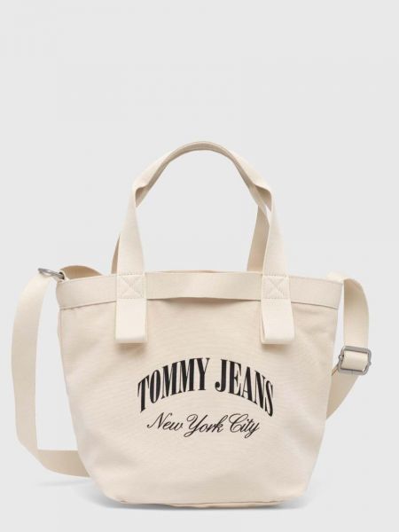 Shopperka Tommy Jeans beżowa