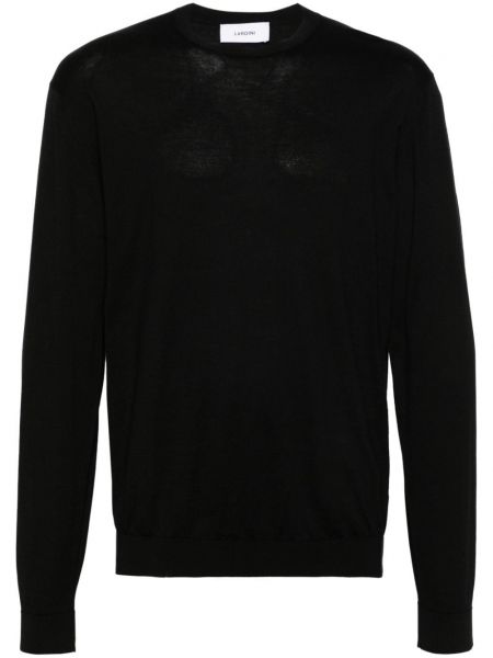 Bavlnený sveter s okrúhlym výstrihom Lardini čierna