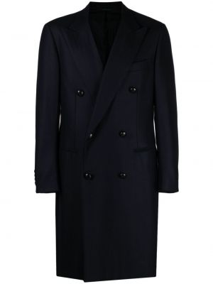 Vlněný kabát Brioni modrý