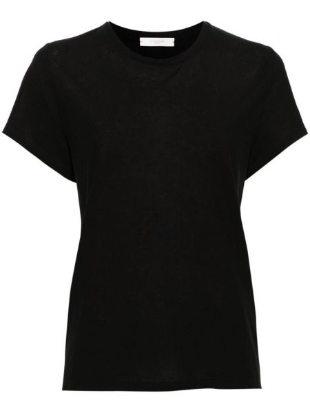 Bavlnené tričko s okrúhlym výstrihom Zanone čierna
