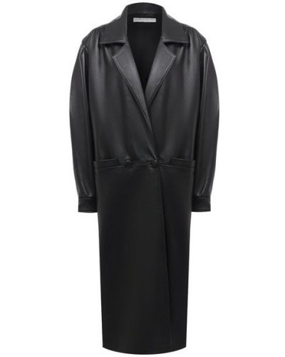 Кожаное пальто Alessandra Rich, черное