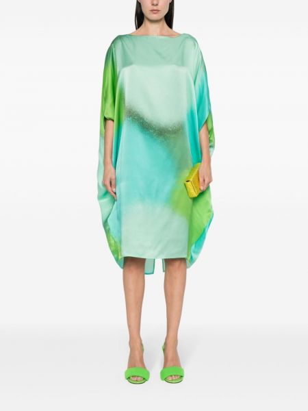 Sukienka midi z nadrukiem w abstrakcyjne wzory Gianluca Capannolo zielona