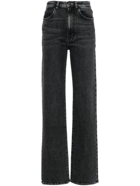 Straight fit džíny s vysokým pasem 3x1 šedé