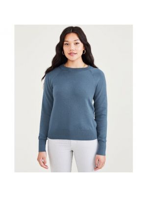 Jersey de algodón de tela jersey de cuello redondo Dockers azul