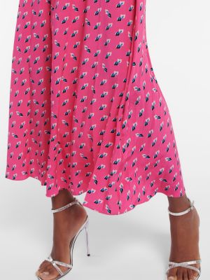 Vestido largo con estampado Diane Von Furstenberg rosa