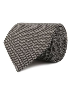 Шелковый галстук Brioni серый