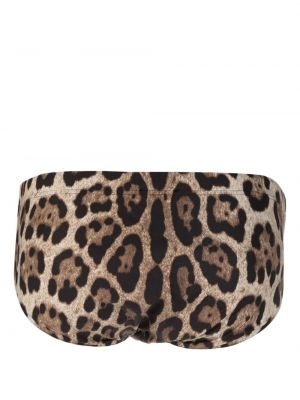 Culotte à imprimé léopard Dolce & Gabbana marron