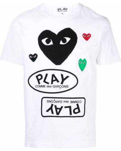 Herzmuster t-shirt mit print Comme Des Garçons Play weiß