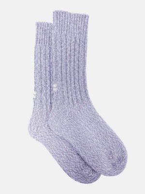 Volnene nogavice iz kašmirja Miu Miu vijolična