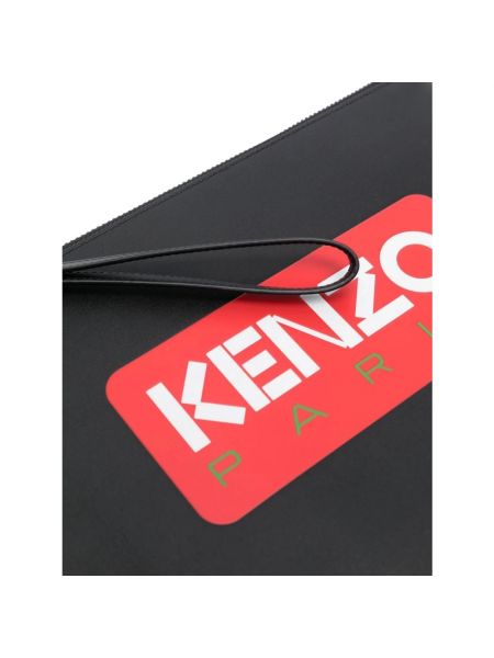 Leder clutch mit taschen Kenzo schwarz
