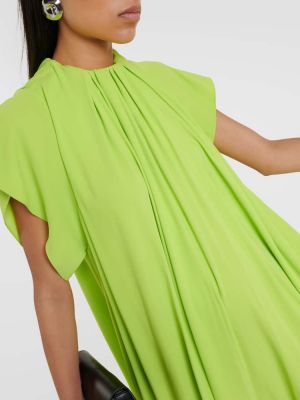 Plisované dlouhé šaty Mm6 Maison Margiela zelená