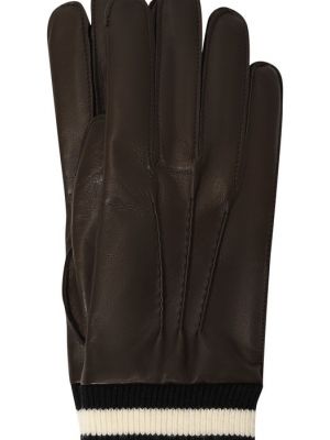 Кожаные перчатки Bally коричневые