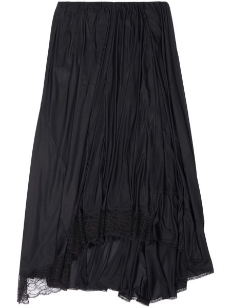 Spódnica midi koronkowa Balenciaga czarna