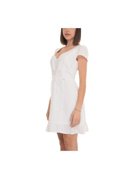 Mini vestido con escote v Guess blanco