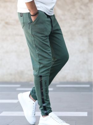 Sportovní kalhoty s potiskem Madmext khaki