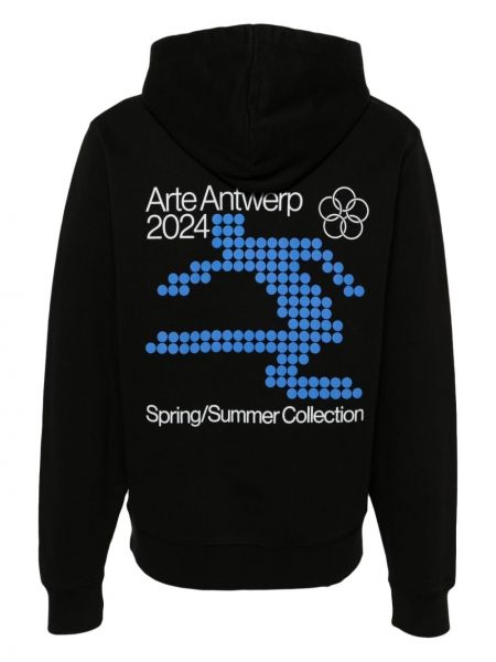 Kapučdžemperis ar apdruku Arte melns