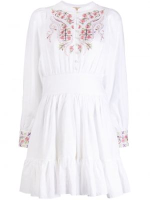 Obleka s cvetličnim vzorcem Bytimo bela