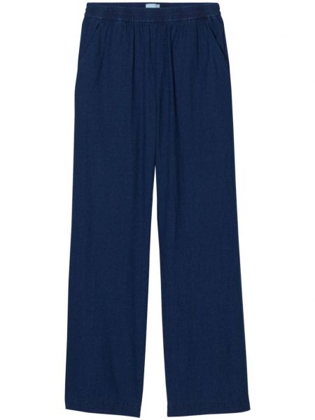 Pantaloni di lino di cotone Closed blu