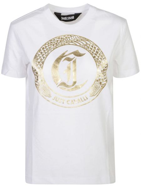 T-shirt med print Just Cavalli hvid