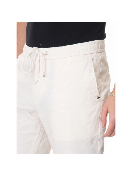 Pantalones de lino slim fit Boss blanco