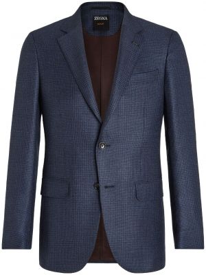 Blazer med mönster i rutigt Zegna blå