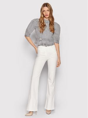 Priliehavá džínsová bunda Custommade sivá