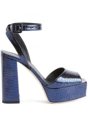 Sandale din piele Giuseppe Zanotti albastru