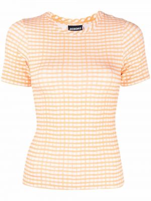 T-shirt a quadri Jacquemus arancione