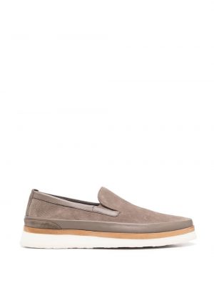 Platta skor i mocka med slip-on Canali brun