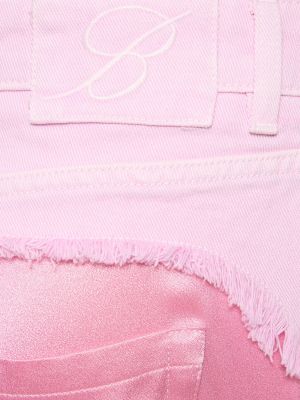 Hedvábné saténové džínová sukně Blumarine růžové