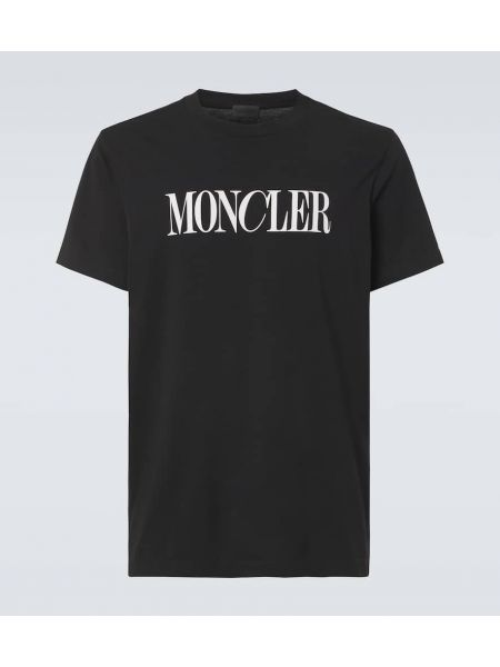 Jersey pamuklu tişört Moncler siyah