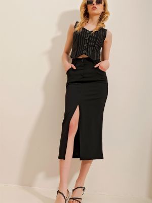 Spódnica midi Trend Alaçatı Stili czarna