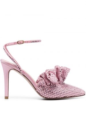 Полуотворени обувки с кристали Andrea Wazen розово